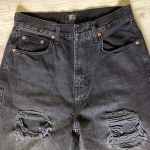 BDG high rise baggy black distressed jeans size 29